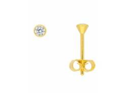 Paar Ohrhänger ADELIA´S "1 585 Gold Ohrringe / Ohrstecker mit Zirkonia Ø 3 mm" Gr. Damen, Gelbgold 585, goldfarben (gold) Damen Ohrhänger von Adelia´s