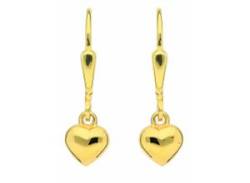 Paar Ohrhänger ADELIA´S "333 Gold Ohrringe Herz" Gr. Damen, Gelbgold 333, goldfarben (gold) Damen Ohrhänger Goldschmuck für von Adelia´s