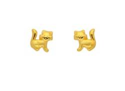 Paar Ohrhänger ADELIA´S "333 Gold Ohrringe Ohrstecker Katze" Gr. Damen, Gelbgold 333, goldfarben (gold) Damen Ohrhänger Goldschmuck für von Adelia´s