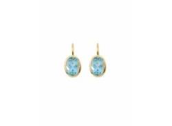 Paar Ohrhänger ADELIA´S "585 Gold Boutons mit Aquamarin" Ohrringe Gr. Damen, Gelbgold 585, blau Damen Ohrhänger von Adelia´s