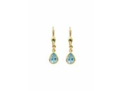 Paar Ohrhänger ADELIA´S "585 Gold Ohrringe mit Aquamarin" Gr. Damen, Gelbgold 585, blau Damen Ohrhänger von Adelia´s