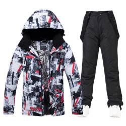 Adhdyuud Männer Winter Ski Anzug Warme Outdoor Schneeanzug Sport Schnee Jacken Und Hosen Ski Snowboard Tragen, 1 Set (wie abgebildet) 08, XXXL von Adhdyuud