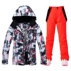 Adhdyuud Männer Winter Ski Anzug Warme Outdoor Schneeanzug Sport Schnee Jacken Und Hosen Ski Snowboard Tragen, 1 Set (wie abgebildet) 12, XXXL von Adhdyuud