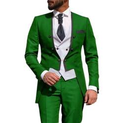 Herren-Smokings, für Hochzeit, Bräutigam, schmale Passform, Business-Anzug, 3-teilig (Blazer + Weste + Hose), Farbe4, XX-Large von Adhdyuud