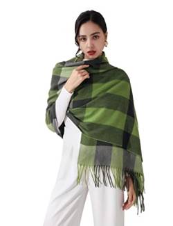 Adicloz Schal Damen Warmer Winter Kaschmir, Plaid Winter Pashmina Schal, Große Damen Plaid Quasten Foulard 180 * 70cm von Adicloz