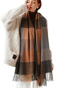 Adicloz Schal Damen Warmer Winter Kaschmir, Plaid Winter Pashmina Schal, Große Damen Plaid Quasten Foulard 180 * 70cm von Adicloz