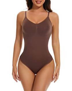 Adicloz Shapewear Damen Anti-Pinch-Design an Hüfte, Bodysuit mit Verstellbare Schultergurte, Figurenformend Shapewear Bauchweg, Body Shaper mit Tanga Design, Jumpsuit fur Damen Shaping Body Bauchweg von Adicloz