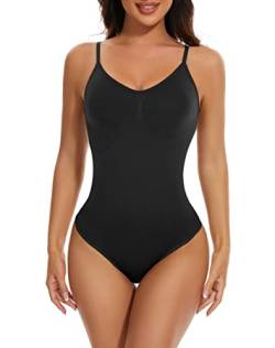 Adicloz Shapewear Damen Anti-Pinch-Design an Hüfte, Bodysuit mit Verstellbare Schultergurte, Figurenformend Shapewear Bauchweg, Body Shaper mit Tanga Design, Jumpsuit fur Damen Shaping Body Bauchweg von Adicloz