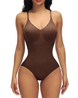 Adicloz Shapewear Damen Anti-Pinch-Design an Hüfte, Bodysuit mit Verstellbare Schultergurte, Figurenformend Shapewear Bauchweg, Body Shaper mit Tanga Design, Jumpsuit fur Damen Shaping Body Bauchweg von Adicloz