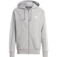 adidas Essentials French Terry 3-Stripes Full-Zip Sweatjacke Herren in hellgrau, Größe: XL von Adidas