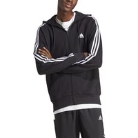 adidas Essentials French Terry 3-Stripes Full-Zip Sweatjacke Herren in schwarz, Größe: L von Adidas