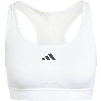 adidas Power Racer Medium 3-Stripes Sport-BH Damen in weiß, Größe: XS von Adidas