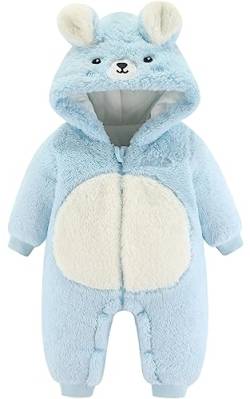 Adigau Baby Winter Schneeanzug Jungen Mädchen Fleeceoverall Strampler mit Kapuze Strampler Einteilige Lange Ärmel Hoodie Overall Säuglings Herbst Winter Body C2 12-18 Monate von Adigau