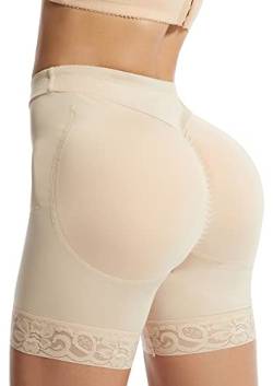 Adigau Damen Figurenformend Miederpants HüFten Po Push Up Shapewear Unterhose Bauchweg Miederhose Body Shaper Höschen Nahtlose Unterwäsche Beige M von Adigau