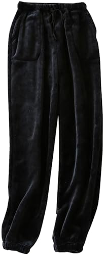 Adigau Damen Lange Warme Freizeithose Haushose Winter Schlafanzughose Freizeithose Fleece Hose Plüschhose Korallensamt Flanell warme Hose Nerz Samt Home Hose von Adigau