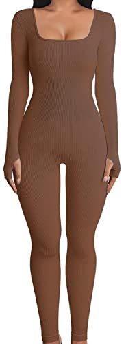 Adigau Damen Yoga Romper Jumpsuits Anzug Gerippte Sportswear Set Sport, Fahrrad Laufen Fitness Atmungsaktiv Eng Langarm Kurzarm Armlos von Adigau