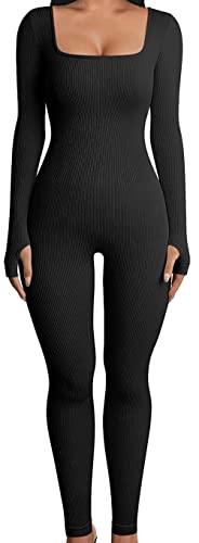 Adigau Damen Yoga Romper Jumpsuits Anzug Gerippte Sportswear Set Sport, Fahrrad Laufen Fitness Atmungsaktiv Eng Langarm Kurzarm Armlos von Adigau