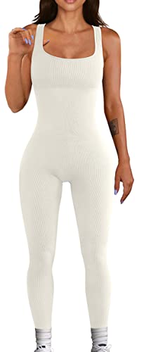 Adigau Damen Yoga Romper Jumpsuits Anzug Gerippte Sportswear Set Sport, Fahrrad Laufen Fitness Atmungsaktiv Eng Langarm Kurzarm Armlos von Adigau