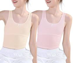 Adigau Mädchen Unterhemd BH-Hemd 2er Pack Kinder Komfort Atmungsaktive Tanktops Weiche Leibchen Unterhemden Mädchen Unterwäsche B1 11-12 Jahre von Adigau