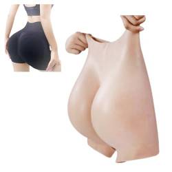 Adima Silikon-Fake-po-Hose Mit Offenem Schritt Po-Lifter-Shapewear Gesäß-Enhancer-Shaper-Control-Shorts für Frauen,Wheat Colored,A von Adima