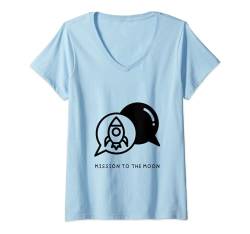 Damen Mission zum Mond T-Shirt mit V-Ausschnitt von Adler