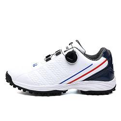 Adoff Golf Schuhe Herren Anti-Skid Wasserdicht Atmungsaktive Turnschuhe Bequeme atmungsaktive Golfschuhe (39,weiß Rot) von Adoff
