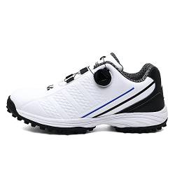 Adoff Golf Schuhe Herren Anti-Skid Wasserdicht Atmungsaktive Turnschuhe Bequeme atmungsaktive Golfschuhe (40,weiß Schwarz) von Adoff