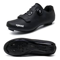 Fahrradschuhe für Männer und Frauen Mountainbike Schuhe SPD Schnalle Mountainbike Schuhe Rennrad Schuhe Entsperren Schuhe (37,schwarz 1) von Adoff