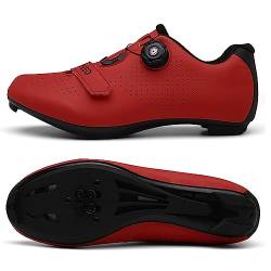 Fahrradschuhe für Männer und Frauen Mountainbike Schuhe SPD Schnalle Mountainbike Schuhe Rennrad Schuhe Entsperren Schuhe (38,rot) von Adoff