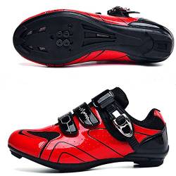 Fahrradschuhe für Männer und Frauen Mountainbike Schuhe SPD Schnalle Mountainbike Schuhe Rennrad Schuhe Entsperren Schuhe (38,rot G) von Adoff