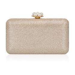 Damen Glänzend Handtasche Einfach Style Abendtasche Clutch,Champagner von Adoptfade