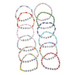 Adorainbow Fußkettchen 12 Stk Leuchtendes Armband Boho- Armband mit leuchtenden Perlen Buchstabenperlen Perlen für Armbänder Buchstaben-Perlen-Armbänder für Mädchen Buchstaben Armbänder von Adorainbow