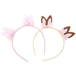 Adorainbow Hasenohren-Stirnband Fliege Kaninchen-Stirnbänder 2 Stück Tierhaarband Cosplay-Kostüm-Zubehör Für Kindergeburtstag Kindertag Partyzubehör Gastgeschenke von Adorainbow