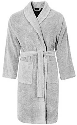 Adore Home Frottee Bademantel 100% Baumwolle für Damen & Herren - M, Silber von Adore Home