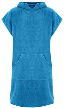 Adore Erwachsene 100% Baumwolle Bademantel Poncho mit Tasche Herren & Damen Frottiermantel Umkleidemantel Handtuch Schwimmen Surfen - L/XL, Aquamarin (mit Taschen) von Adore