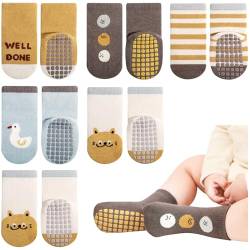Adorel Baby Stoppersocken Baumwolle Antirutsch Krabbelsocken ABS Socken 6er-Pack Süßer Traum 25-28 EU (Herstellergröße L) von Adorel