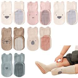 Adorel Baby Stoppersocken Baumwolle Antirutsch Krabbelsocken ABS Socken 6er-Pack Tiere 16-20 EU (Herstellergröße S) von Adorel