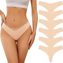 Adorel Damen Nahtlose Tangas Unsichtbar Slips Panties Unterwäsche 6er-Pack Hautfarbe M von Adorel