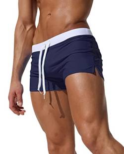 Adorel Herren Badehosen mit Tunnelzug Kurz Badeshorts Dunkelblau CN 2XL EU XL von Adorel