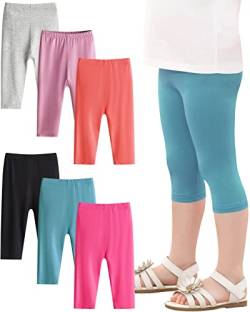 Adorel Mädchen Capri Leggings Sommer Kurz 3/4 Hosen Radlerhosen Shorts 6er-Pack Stille Nacht 116-122 (Herstellergröße 120) von Adorel