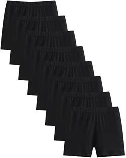 Adorel Mädchen Shorts Unterrock Sommer Kurz Dünn Leggings Radlerhosen 8er-Pack Schwarz 10-11 Jahre (Herstellergröße 170) von Adorel