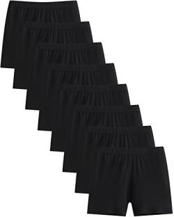 Adorel Mädchen Shorts Unterrock Sommer Kurz Dünn Leggings Radlerhosen 8er-Pack Schwarz 5-6 Jahre (Herstellergröße 130) von Adorel
