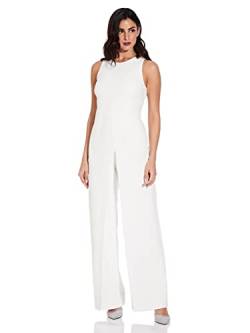 Adrianna Papell Damen Crepe Halfter Jumpsuit Overall, Ivory, 40 von Adrianna Papell