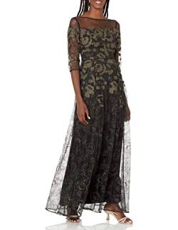 Adrianna Papell Damen Embroidered Ball Gown Kleid fr besondere Anlsse, goldfarben/schwarz, 36 von Adrianna Papell