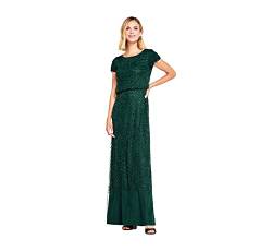 Adrianna Papell Damen Sht SLV Bluson Beaded Gwn Kleid, Staubiger Smaragd, 46 von Adrianna Papell