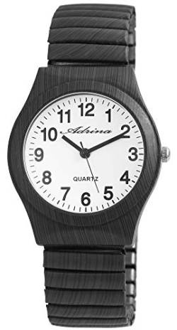 Adrina Damen - Armbanduhr Edelstahl Zugarmband Analog Quarz 1700045 (Anthrazit) von Adrina