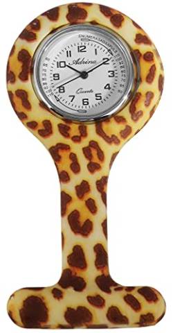 Adrina Unisex – Uhr Krankenschwesteruhr Silikon Ansteckuhr Analog Quarz 410000X (Leo) von Adrina