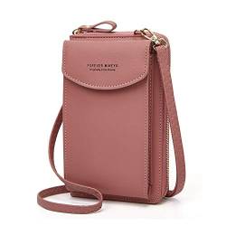 Aeeque Handy Umhängetasche Damen, Handytasche zum Umhängen Leder,Universal Handy Schultertasche Handtasche Portmonee Geldbörse Kompatible mit iPhone SE iPhone 11 Pro Max iPhone 8 7 XR 12 Pro X - Pink von Aeeque