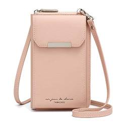 Aeeque Handytasche zum Umhängen,Handy Tasche Damen Umhänge, Kleine Umhängetasche Damen, Crossbody Handyhandtaschen Geldbörse, Handy Umhängetasche mit Kartenfächer Passt Handy unter 6,5 Zoll - Rosa von Aeeque