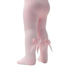 Baby Mädchen Strumpfhose Herzdruck mit Schleife Strümpfe Pom Pom Rich Baumwolle Leggings Kleinkind Neugeborene – 5 Jahre, Rosa Chevron-Druck (T120 Schleife)., 6-12 Monate von Aelstores